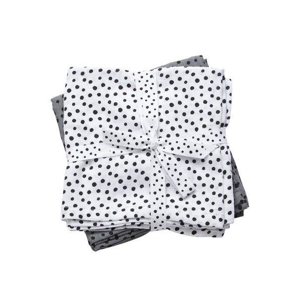 Done By Deer Burp Cloth 2 Pack Happy Dots Grey White