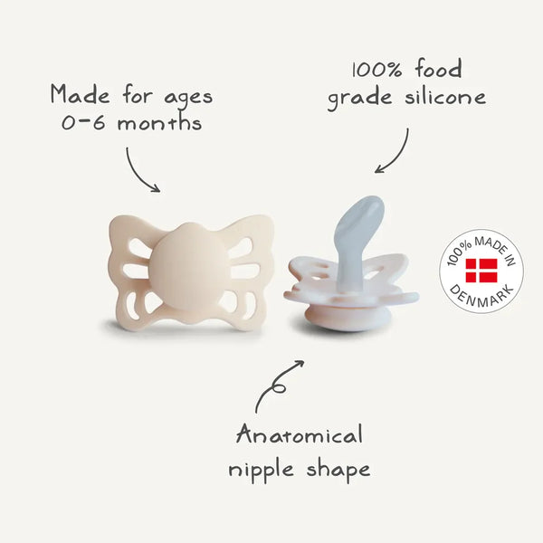 FRIGG Butterfly  Silicone  Pacifier 0-6M 1-Pack Cedar