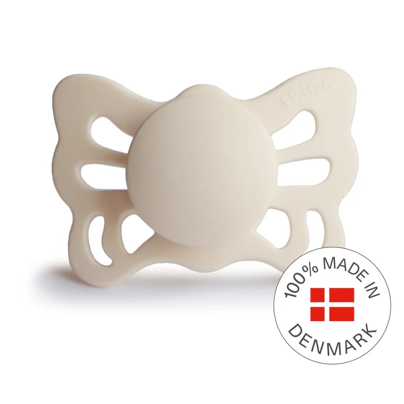 FRIGG Butterfly Silicone  Pacifier 0-6M 1-Pack Cream