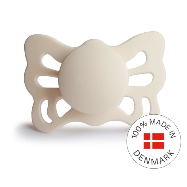 FRIGG Butterfly Silicone  Pacifier 0-6M 1-Pack Cream