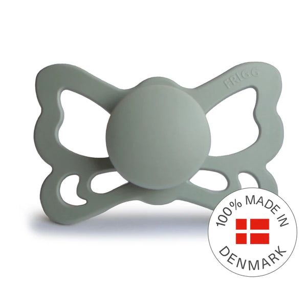 FRIGG Butterfly Silicone Pacifier 0-6M 2 Pack Cream/Sage