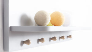 Faktum Colette White Nursery Wall Shelf | Baby Room Storage & Decorative Shelf