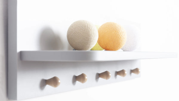 Faktum Colette White Nursery Wall Shelf | Baby Room Storage & Decorative Shelf