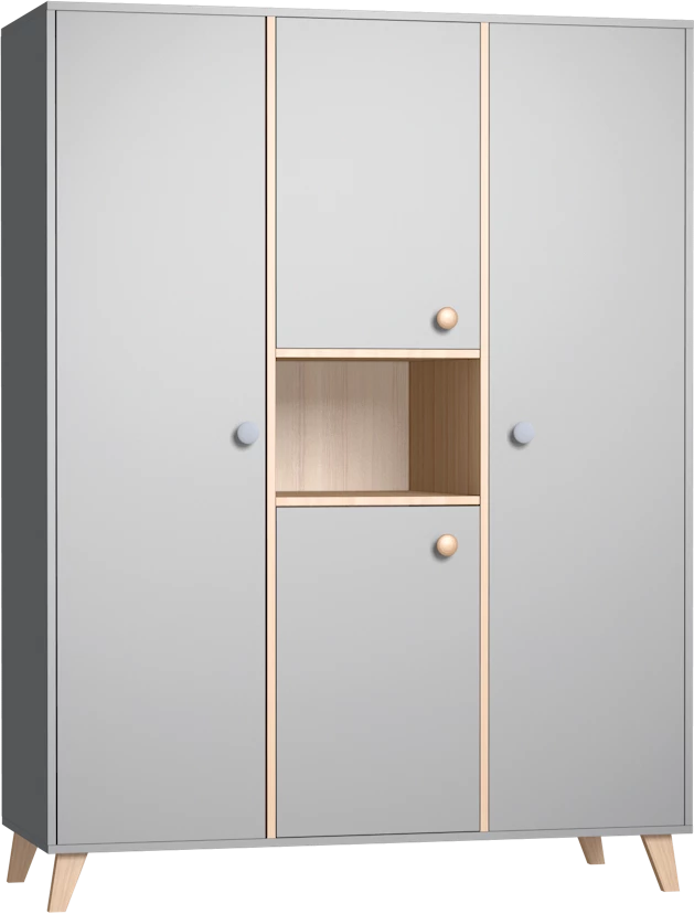 Faktum Colette Large Three-piece Wardrobe – Arctic Grey & Sonoma Oak, Soft-Close Doors