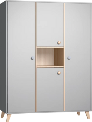 Faktum Colette Large Three-piece Wardrobe – Arctic Grey & Sonoma Oak, Soft-Close Doors