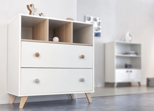 Faktum Colette White Baby Dresser | TÜV Certified Nursery Chest with Soft-Close Drawers