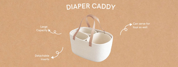 Little Baby Rope baby diaper caddy with storage
