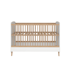 Faktum Colette White Baby Crib | Adjustable 3-Level Wooden Cot Bed 140x70 cm