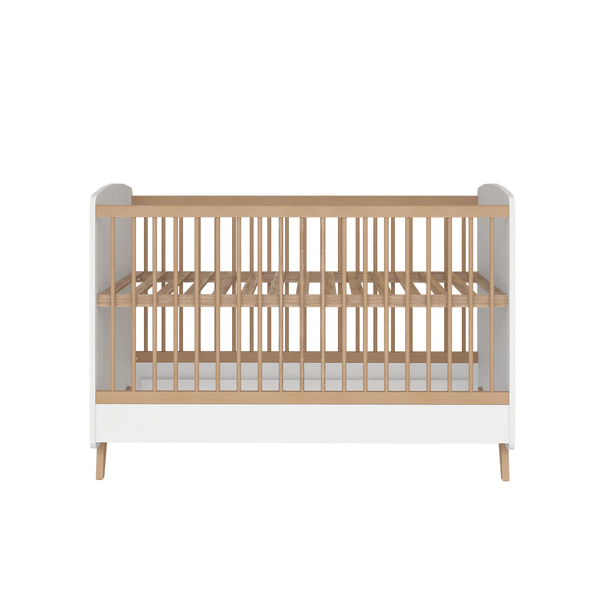 Faktum Colette White Baby Crib | Adjustable 3-Level Wooden Cot Bed 140x70 cm