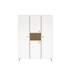 Faktum White 3-Door Baby Wardrobe | Large Nursery Storage Cabinet