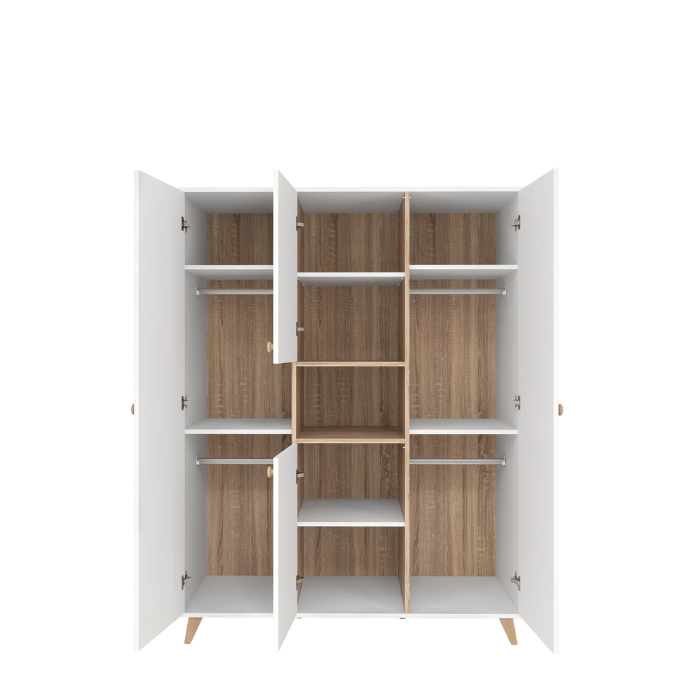 Faktum White 3-Door Baby Wardrobe | Large Nursery Storage Cabinet