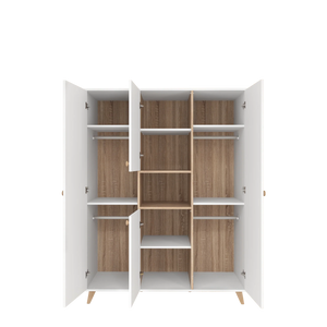 Faktum White 3-Door Baby Wardrobe | Large Nursery Storage Cabinet