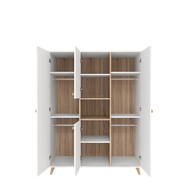 Faktum White 3-Door Baby Wardrobe | Large Nursery Storage Cabinet