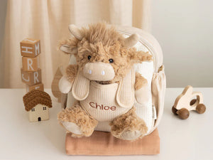 Moonkie Hug & Go Toddler Plush Backpack Highland Cow