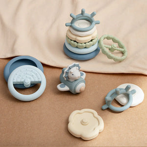 Moonkie Dinosaur Baby Stacking Toy – 7-Piece Silicone Rings (6M+)