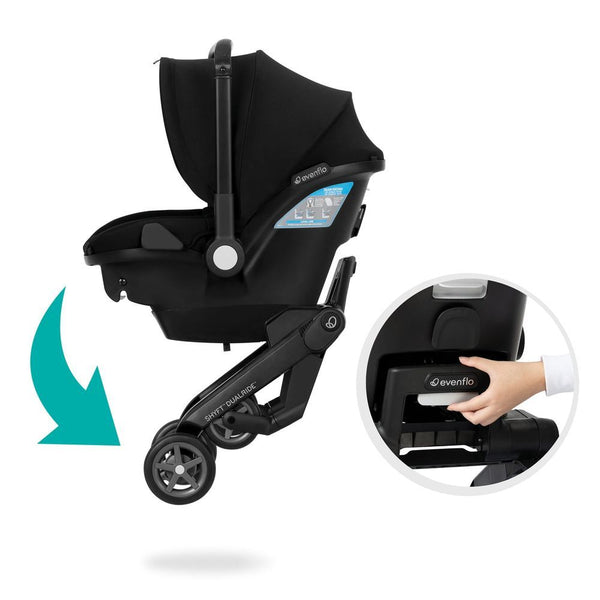 Evenflo® Shyft™ DualRide™ Infant Car Seat - Stroller Combo with Carryall Storage Beaufort Black