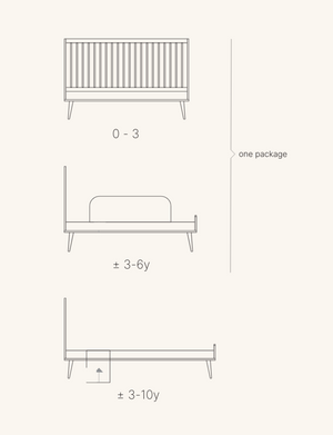 Quax Loft Convertible Bed - 140 x 70 cm - Honey Ash