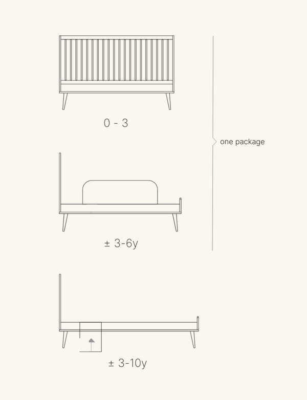 Quax Loft Convertible Bed - 140 x 70 cm - Honey Ash