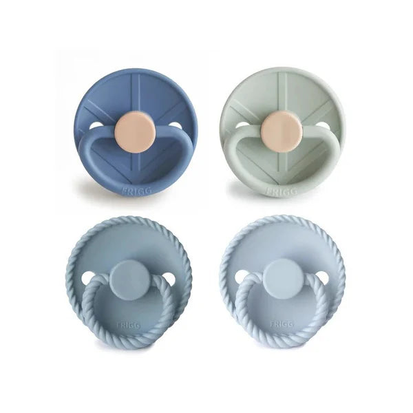 FRIGG Round Latex Pacifier 0-6M 4-Pack Skyline Serenity
