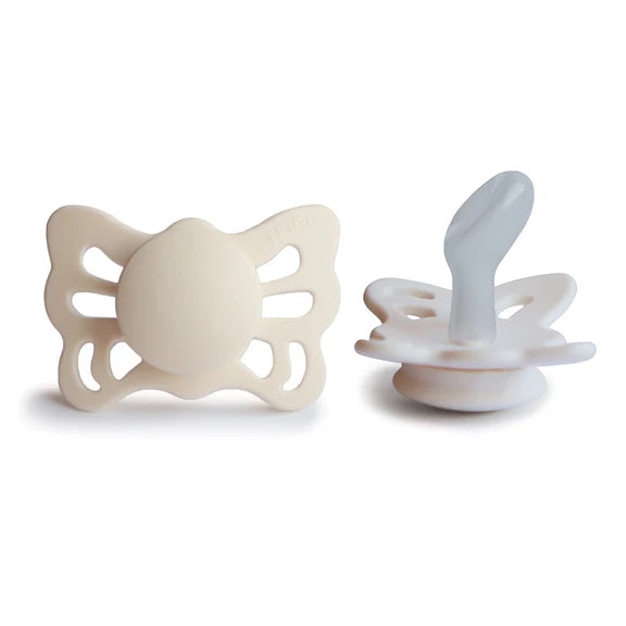 FRIGG Butterfly Silicone  Pacifier 0-6M 1-Pack Cream