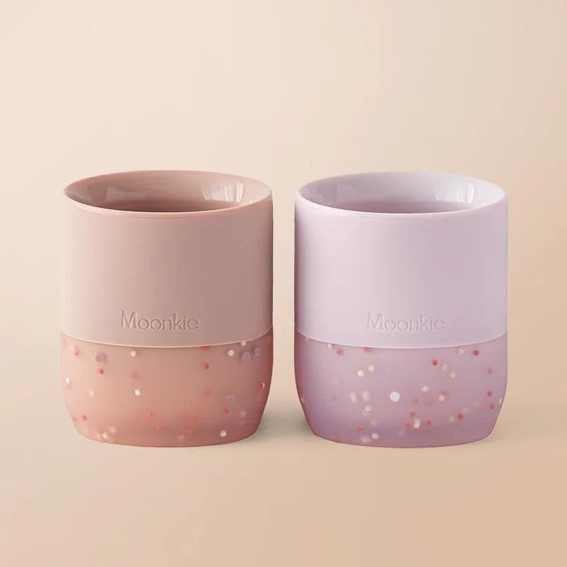 Moonkie First Open Cup – 2oz Baby Open Cup 2-Pack, 4M+