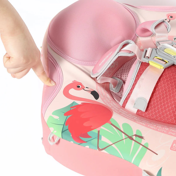 Mambobaby Non-Inflatable Chest Baby Float with Canopy - Flamingo