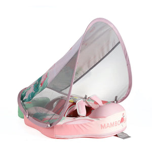 Mambobaby Non-Inflatable Chest Baby Float with Canopy - Flamingo