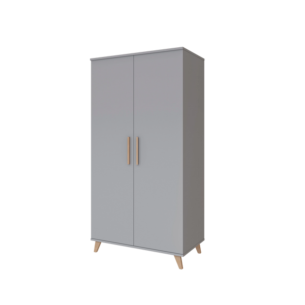 Faktum Flip Grey Baby Wardrobe | Spacious 2-Door Nursery Storage Cabinet