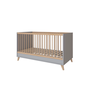 Faktum Flip Grey Baby Cot Bed 140x70 | Convertible Junior Bed with Adjustable Height