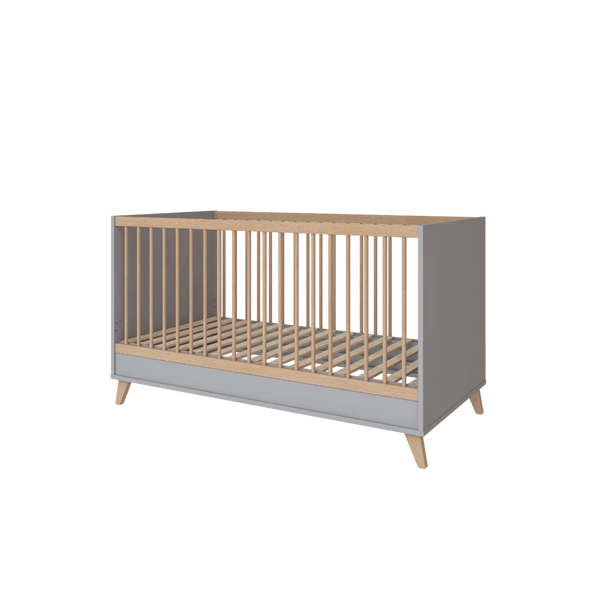 Faktum Flip Grey Baby Cot Bed 140x70 | Convertible Junior Bed with Adjustable Height