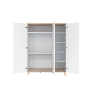 Faktum Flip White & Oak XL Wardrobe – Large Nursery Storage, Soft-Close Doors