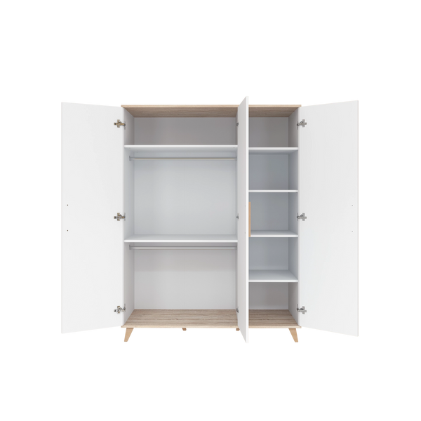 Faktum Flip White & Oak XL Wardrobe – Large Nursery Storage, Soft-Close Doors