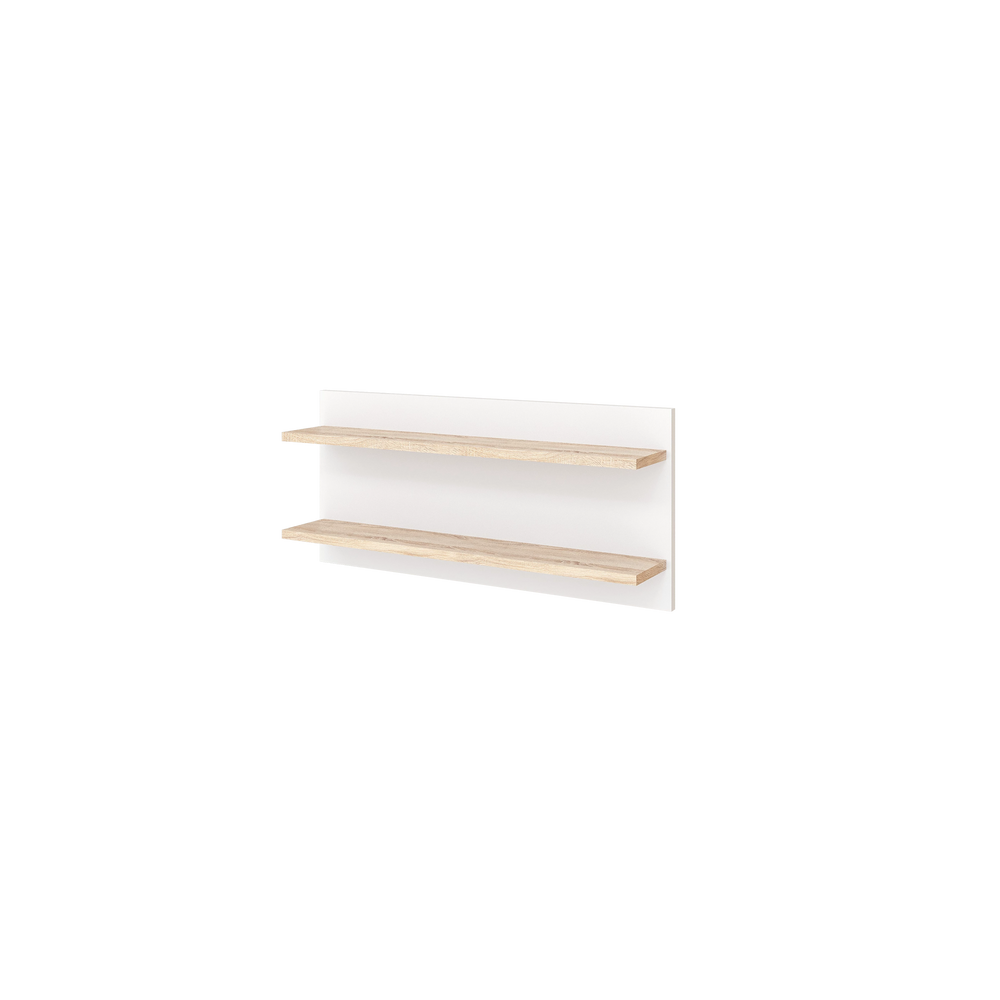 Faktum Flip White & Oak Nursery Wall Shelf | 2-Tier Baby Room Storage Shelf