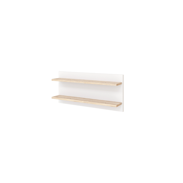 Faktum Flip White & Oak Nursery Wall Shelf | 2-Tier Baby Room Storage Shelf