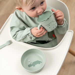 Done By Deer Foodie Green Bowl Crocco, Anti-Slip Kids Dish
