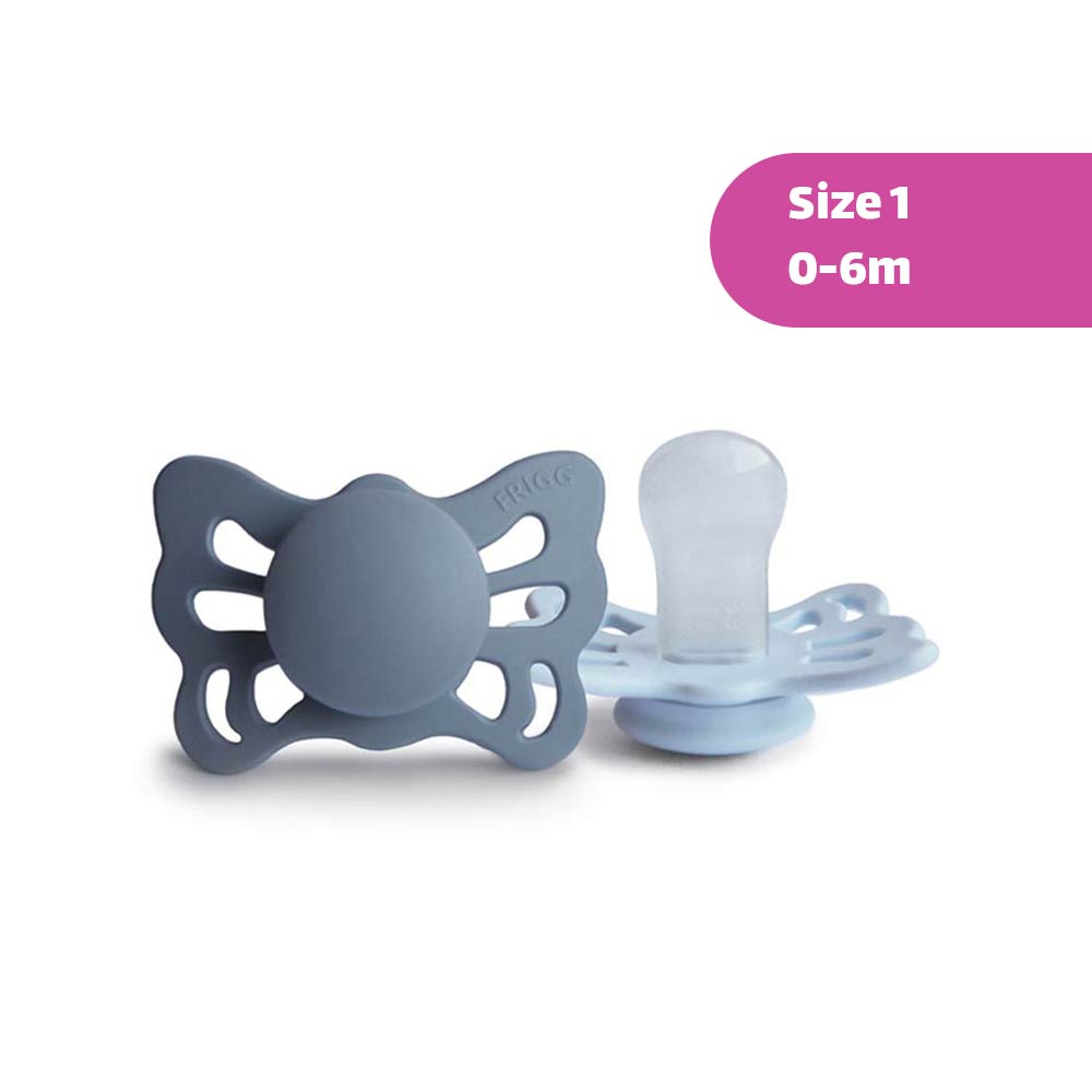 FRIGG Butterfly  Silicone Pacifier 0-6M 1-Pack Slate