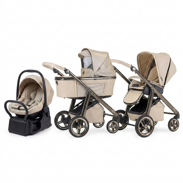 Bébécar Baby Stroller Travel System with Carrycot, Seat & Group 0+ Car Seat