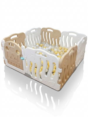 Miila beige Play Fence Foldable Baby Playpen Safety Gate