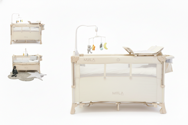 Miila Travel Cot Foldable Playpen With Mobile