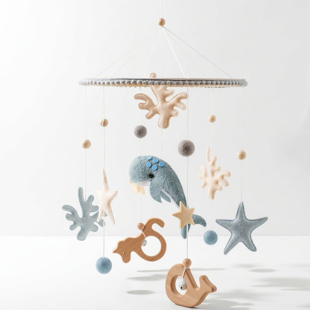 Miila Ocean Whale Baby Nursery Mobile – Blue