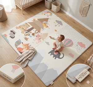 Miila Elephant/forest Double Sided Foam Playmat Forest 180x200cm 1.5CM