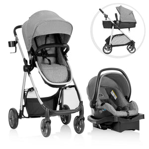 Evenflo Omni Plus Modular Travel System with LiteMax Sport Infant Car Seat – Mylar Gray