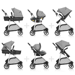 Evenflo Omni Plus Modular Travel System with LiteMax Sport Infant Car Seat – Mylar Gray