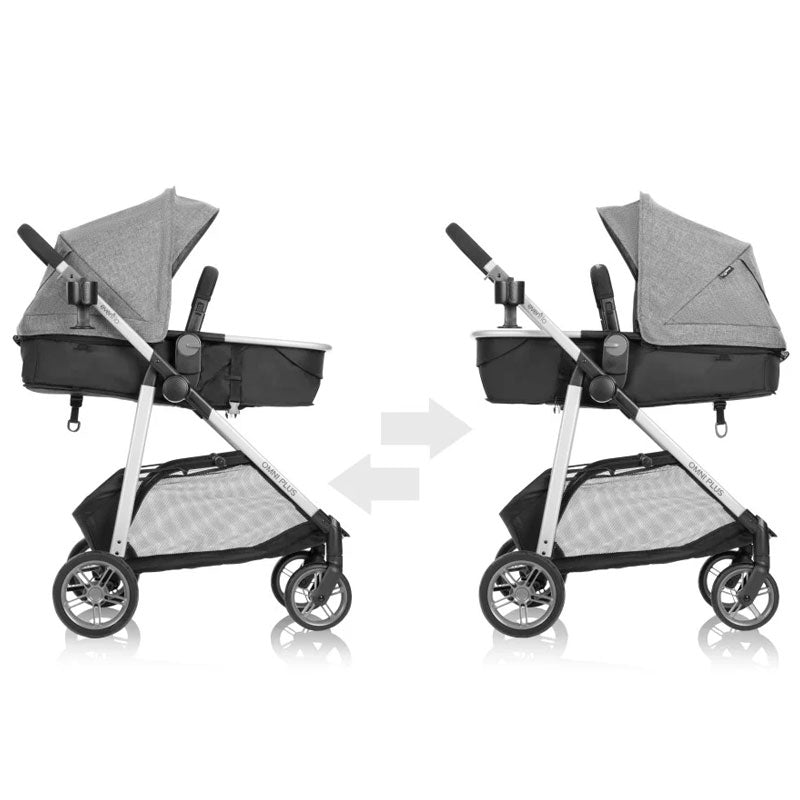 Evenflo Omni Plus Modular Travel System with LiteMax Sport Infant Car Seat – Mylar Gray