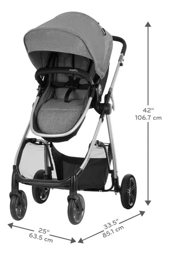 Evenflo Omni Plus Modular Travel System with LiteMax Sport Infant Car Seat – Mylar Gray