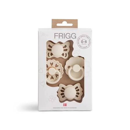 FRIGG ?? First pacifier? 4 pack - 0-6M Floral Heart- Cream