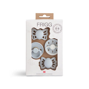 FRIGG ?? First pacifier? 4 pack - 0-6M Moonlight Sailing Powder Blue