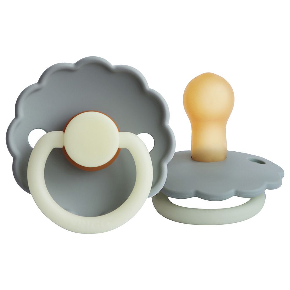 FRIGG Daisy Night  Latex Pacifier 0-6M 1-Pack French Gray