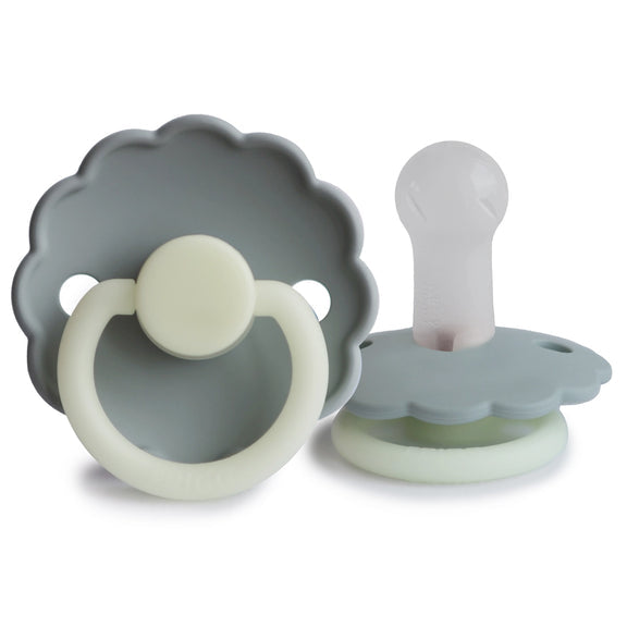 FRIGG Daisy Silicone  Pacifier 0-6M 1-Pack French Gray Night