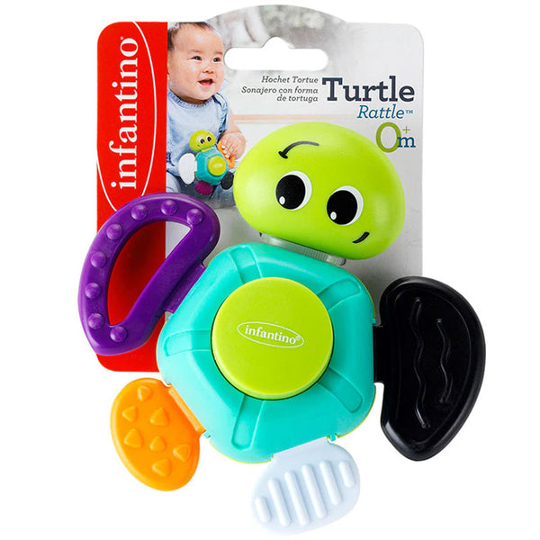Infantino Turtle Rattle Sensory Baby Toy